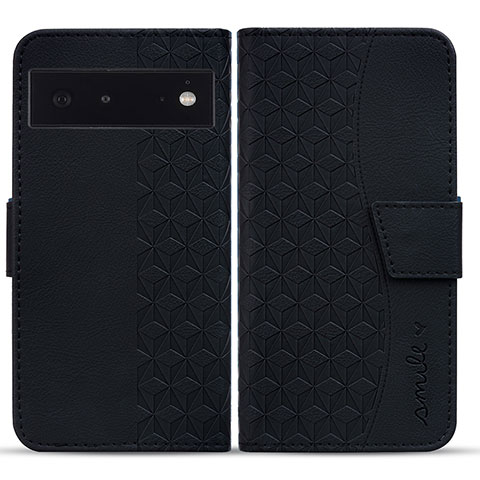 Coque Portefeuille Livre Cuir Etui Clapet HF1 pour Google Pixel 6a 5G Noir