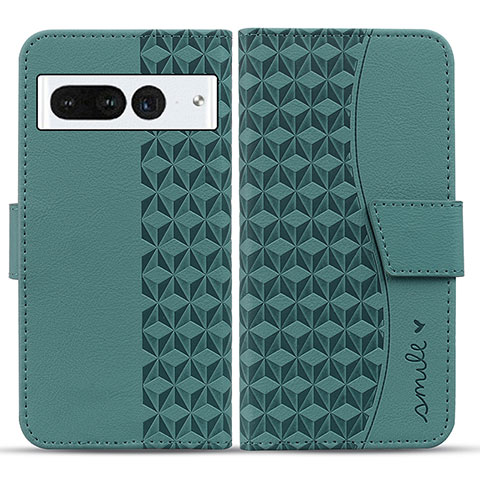 Coque Portefeuille Livre Cuir Etui Clapet HF1 pour Google Pixel 7 Pro 5G Vert