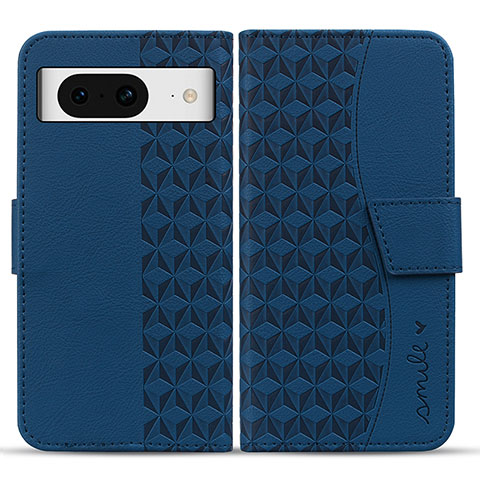 Coque Portefeuille Livre Cuir Etui Clapet HF1 pour Google Pixel 8 5G Bleu