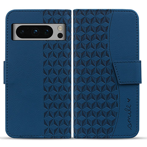 Coque Portefeuille Livre Cuir Etui Clapet HF1 pour Google Pixel 8 Pro 5G Bleu