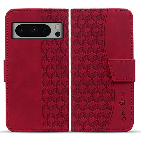 Coque Portefeuille Livre Cuir Etui Clapet HF1 pour Google Pixel 8 Pro 5G Rouge