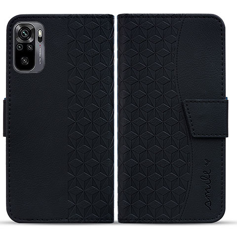 Coque Portefeuille Livre Cuir Etui Clapet HF1 pour Xiaomi Redmi Note 10 4G Noir