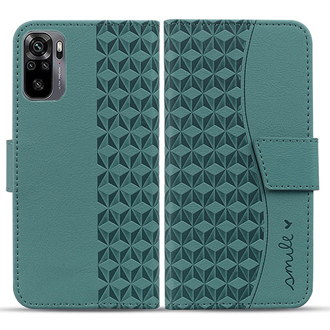 Coque Portefeuille Livre Cuir Etui Clapet HF1 pour Xiaomi Redmi Note 10 4G Vert