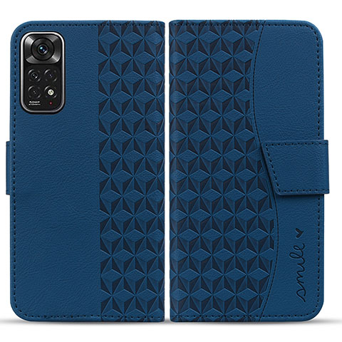 Coque Portefeuille Livre Cuir Etui Clapet HF1 pour Xiaomi Redmi Note 11 4G (2022) Bleu