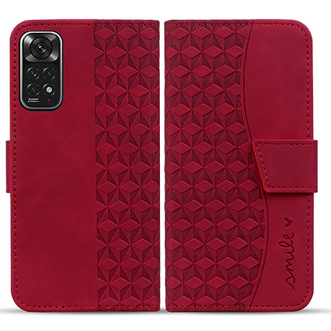 Coque Portefeuille Livre Cuir Etui Clapet HF1 pour Xiaomi Redmi Note 11 4G (2022) Rouge