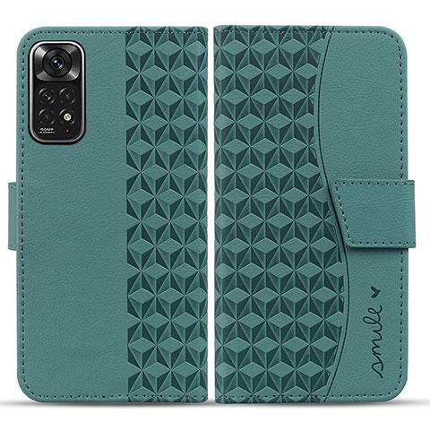 Coque Portefeuille Livre Cuir Etui Clapet HF1 pour Xiaomi Redmi Note 11 4G (2022) Vert