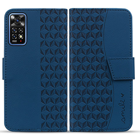 Coque Portefeuille Livre Cuir Etui Clapet HF1 pour Xiaomi Redmi Note 11 Pro 4G Bleu