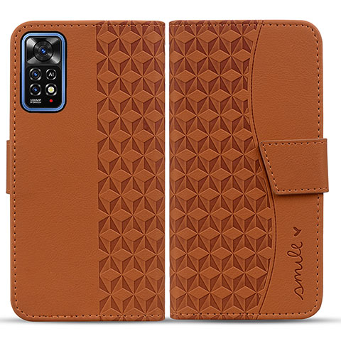 Coque Portefeuille Livre Cuir Etui Clapet HF1 pour Xiaomi Redmi Note 11 Pro 4G Marron