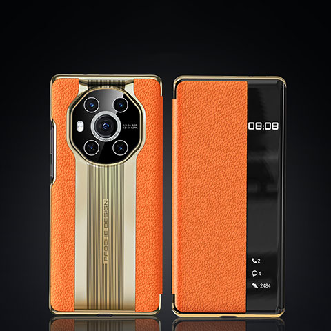 Coque Portefeuille Livre Cuir Etui Clapet JB2 pour Huawei Honor Magic3 5G Orange