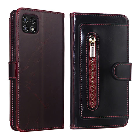 Coque Portefeuille Livre Cuir Etui Clapet JDK pour Samsung Galaxy F42 5G Rouge