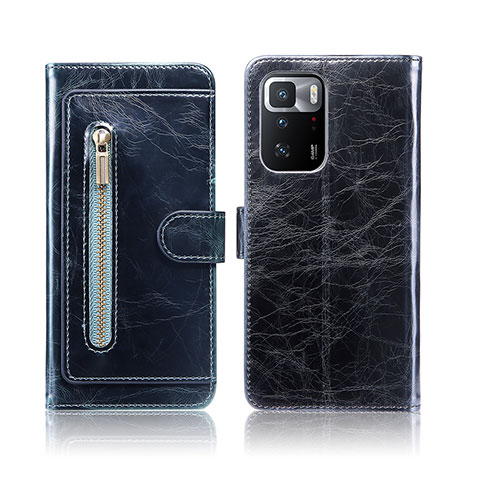 Coque Portefeuille Livre Cuir Etui Clapet JDK pour Xiaomi Redmi Note 10 Pro 5G Bleu