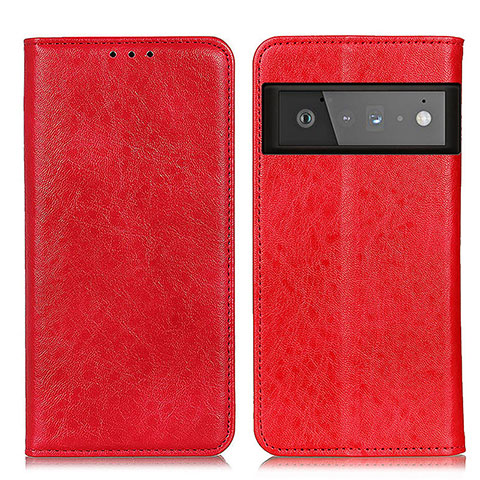 Coque Portefeuille Livre Cuir Etui Clapet K01Z pour Google Pixel 6 Pro 5G Rouge