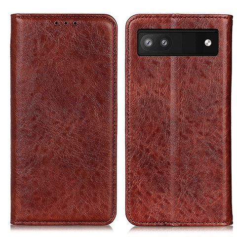 Coque Portefeuille Livre Cuir Etui Clapet K01Z pour Google Pixel 6a 5G Marron