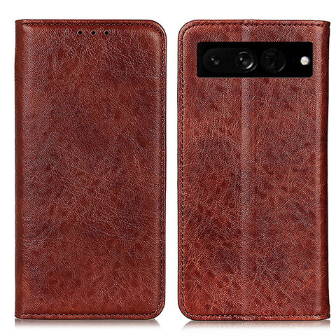 Coque Portefeuille Livre Cuir Etui Clapet K01Z pour Google Pixel 7 Pro 5G Marron