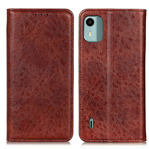 Coque Portefeuille Livre Cuir Etui Clapet K01Z pour Nokia C12 Plus Marron