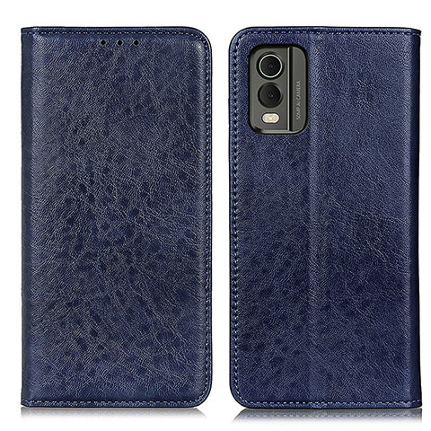 Coque Portefeuille Livre Cuir Etui Clapet K01Z pour Nokia C210 Bleu