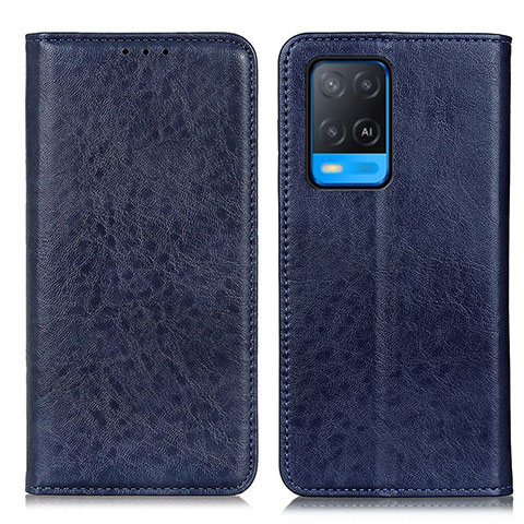 Coque Portefeuille Livre Cuir Etui Clapet K01Z pour Oppo A54 4G Bleu