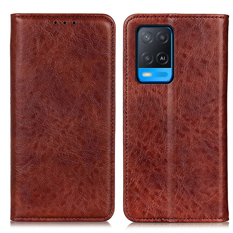 Coque Portefeuille Livre Cuir Etui Clapet K01Z pour Oppo A54 4G Marron