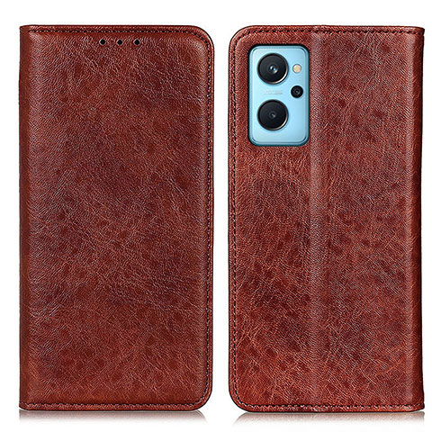 Coque Portefeuille Livre Cuir Etui Clapet K01Z pour Oppo A96 4G Marron