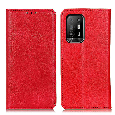 Coque Portefeuille Livre Cuir Etui Clapet K01Z pour Oppo F19 Pro+ Plus 5G Rouge