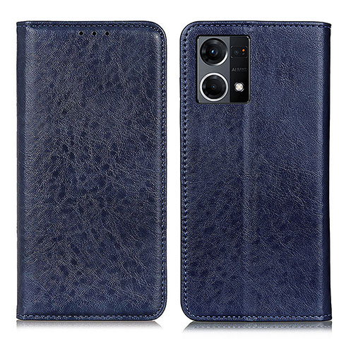 Coque Portefeuille Livre Cuir Etui Clapet K01Z pour Oppo F21 Pro 4G Bleu