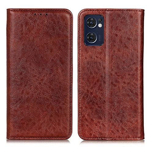 Coque Portefeuille Livre Cuir Etui Clapet K01Z pour Oppo Find X5 Lite 5G Marron