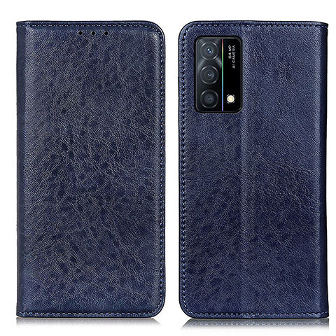 Coque Portefeuille Livre Cuir Etui Clapet K01Z pour Oppo K9 5G Bleu