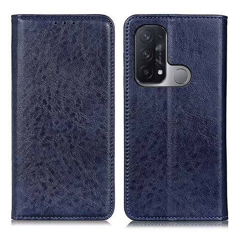 Coque Portefeuille Livre Cuir Etui Clapet K01Z pour Oppo Reno5 A Bleu