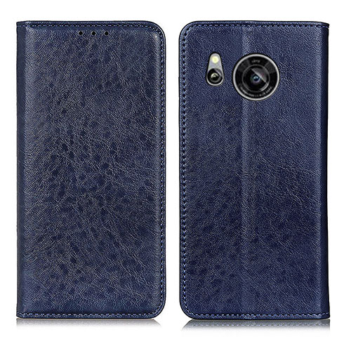 Coque Portefeuille Livre Cuir Etui Clapet K01Z pour Sharp Aquos Sense8 Bleu