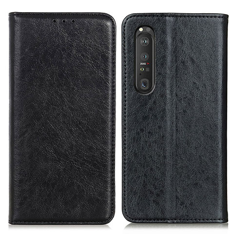 Coque Portefeuille Livre Cuir Etui Clapet K01Z pour Sony Xperia 1 III Noir