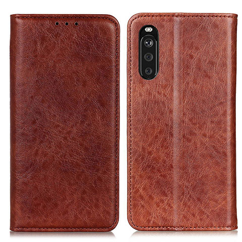 Coque Portefeuille Livre Cuir Etui Clapet K01Z pour Sony Xperia 10 III Lite Marron