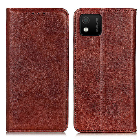 Coque Portefeuille Livre Cuir Etui Clapet K01Z pour Wiko Y52 Marron