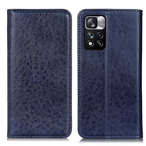 Coque Portefeuille Livre Cuir Etui Clapet K01Z pour Xiaomi Mi 11i 5G (2022) Bleu