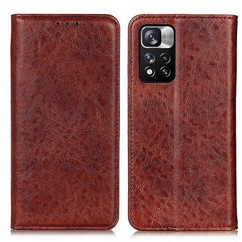 Coque Portefeuille Livre Cuir Etui Clapet K01Z pour Xiaomi Mi 11i 5G (2022) Marron