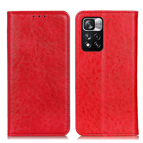 Coque Portefeuille Livre Cuir Etui Clapet K01Z pour Xiaomi Mi 11i 5G (2022) Rouge