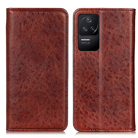 Coque Portefeuille Livre Cuir Etui Clapet K01Z pour Xiaomi Poco F4 5G Marron