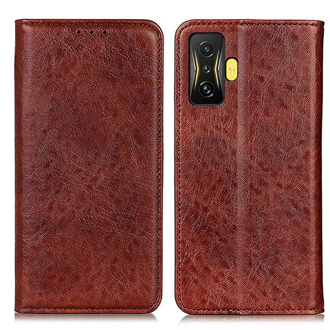 Coque Portefeuille Livre Cuir Etui Clapet K01Z pour Xiaomi Poco F4 GT 5G Marron