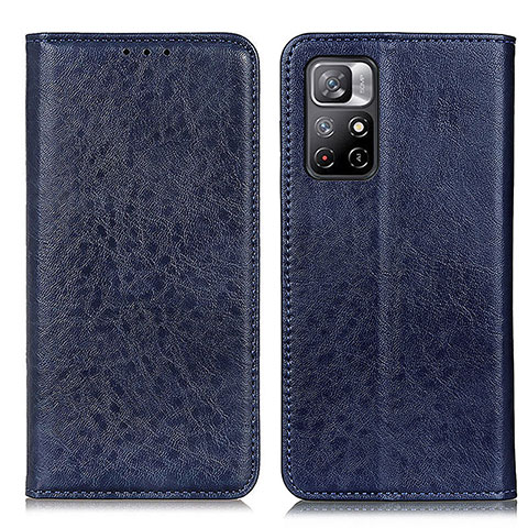 Coque Portefeuille Livre Cuir Etui Clapet K01Z pour Xiaomi Poco M4 Pro 5G Bleu