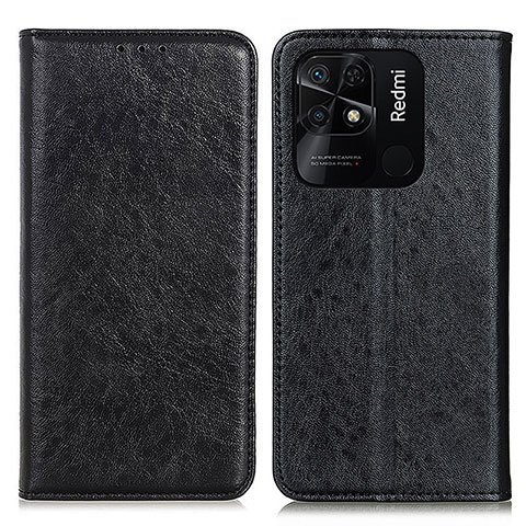 Coque Portefeuille Livre Cuir Etui Clapet K01Z pour Xiaomi Redmi 10 Power Noir