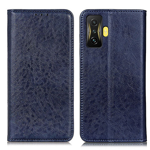 Coque Portefeuille Livre Cuir Etui Clapet K01Z pour Xiaomi Redmi K50 Gaming 5G Bleu