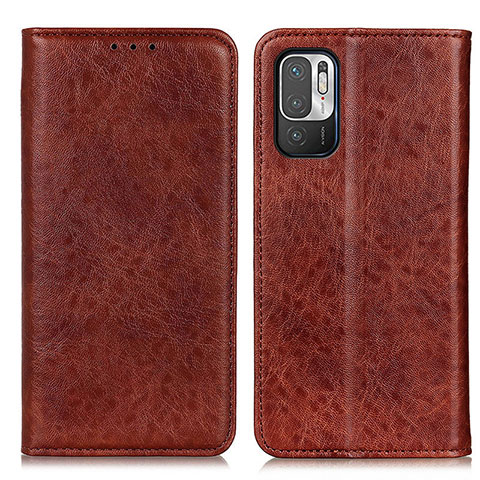 Coque Portefeuille Livre Cuir Etui Clapet K01Z pour Xiaomi Redmi Note 10 5G Marron