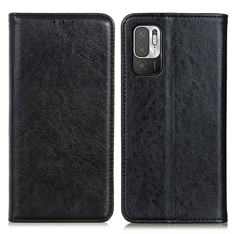 Coque Portefeuille Livre Cuir Etui Clapet K01Z pour Xiaomi Redmi Note 10T 5G Noir