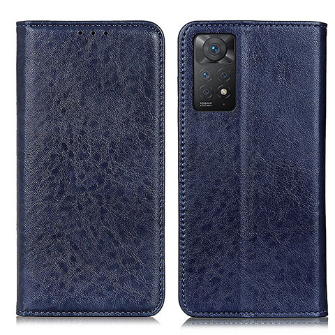 Coque Portefeuille Livre Cuir Etui Clapet K01Z pour Xiaomi Redmi Note 11 Pro 5G Bleu