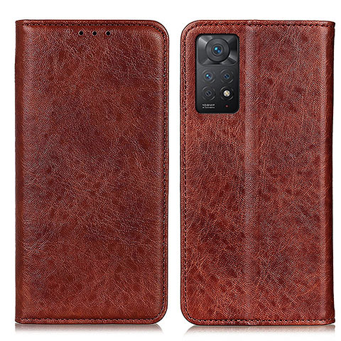 Coque Portefeuille Livre Cuir Etui Clapet K01Z pour Xiaomi Redmi Note 11 Pro 5G Marron