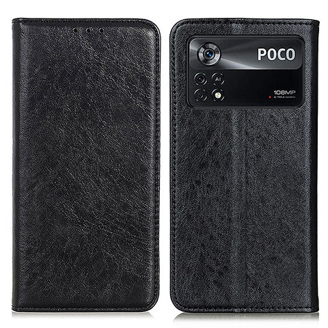 Coque Portefeuille Livre Cuir Etui Clapet K01Z pour Xiaomi Redmi Note 11E Pro 5G Noir