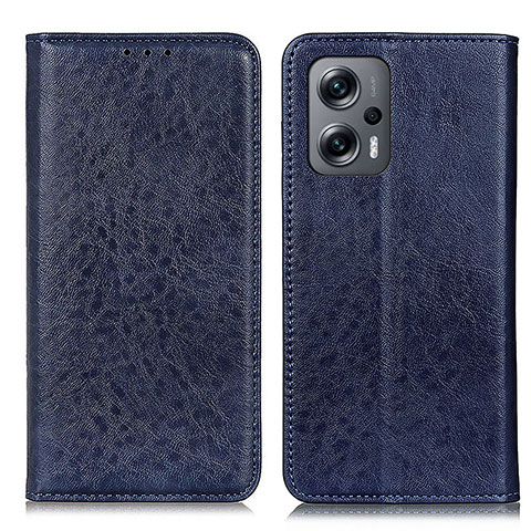 Coque Portefeuille Livre Cuir Etui Clapet K01Z pour Xiaomi Redmi Note 11T Pro+ Plus 5G Bleu