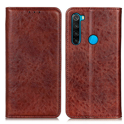 Coque Portefeuille Livre Cuir Etui Clapet K01Z pour Xiaomi Redmi Note 8 (2021) Marron