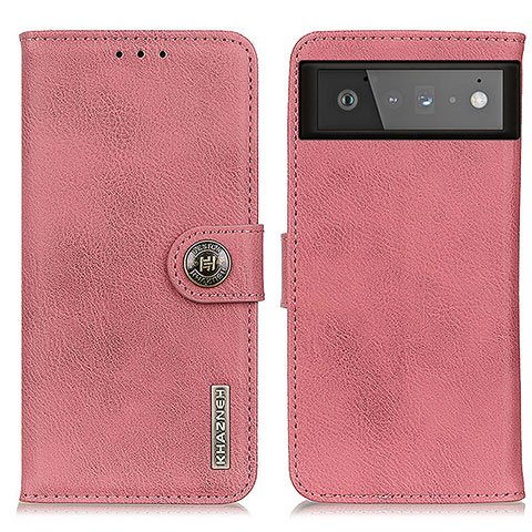 Coque Portefeuille Livre Cuir Etui Clapet K02Z pour Google Pixel 6 5G Rose