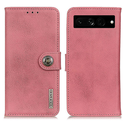 Coque Portefeuille Livre Cuir Etui Clapet K02Z pour Google Pixel 7 Pro 5G Rose