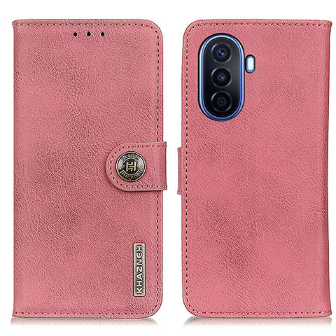 Coque Portefeuille Livre Cuir Etui Clapet K02Z pour Huawei Enjoy 50 Rose